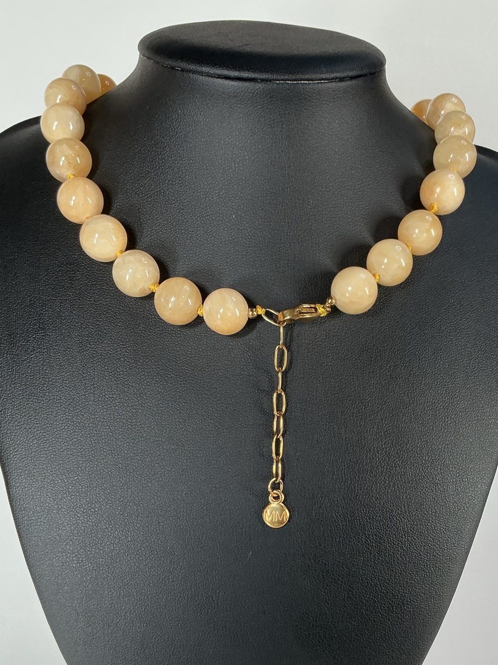 Cream Beaded Statement Necklace - Women's Jewelry - Picture 9 of 11